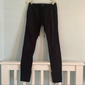 pacsun black skinny joggers with ankle zippers